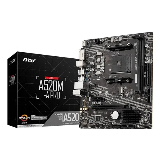 Placa Mãe Msi A520m-a Pro, Ddr4, Amd Am4, Matx, Chipset A520