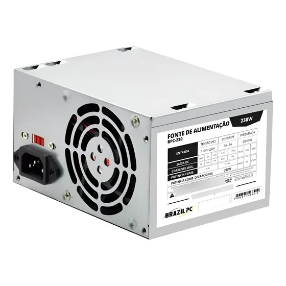 Fonte De Alimentação Para Pc 230w Prata Brazil Pc / Tronos Fonte De Alimentação Para Pc 230w Prata Brazil Pc / Tronos
