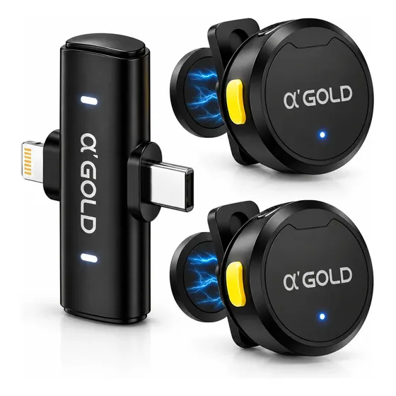 Microfone Lapela Duplo Sem Fio Antiruído Para Iphone Android Microfone Lapela Duplo Sem Fio Antiruído Para Iphone Android