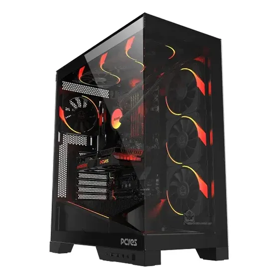Gabinete Gamer Pcyes Forcefield Dome Black Vulcan - Gffdbv