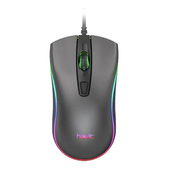 Mouse Gamer Havit Hv-ms72 1200 Dpi 4 Botões Rgb Cinza