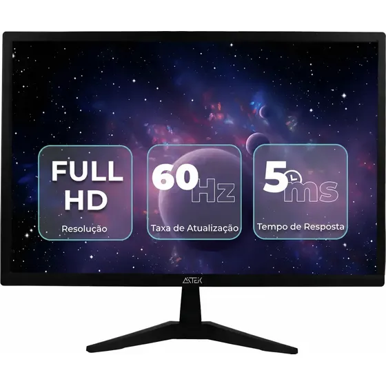 Monitor 22 Pol Led Fhd 5ms 60hz Para Pc Gaming Hdmi Vga