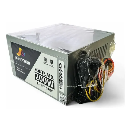 Fonte Atx Monocron 200w Light Grey Para Desktop Pc