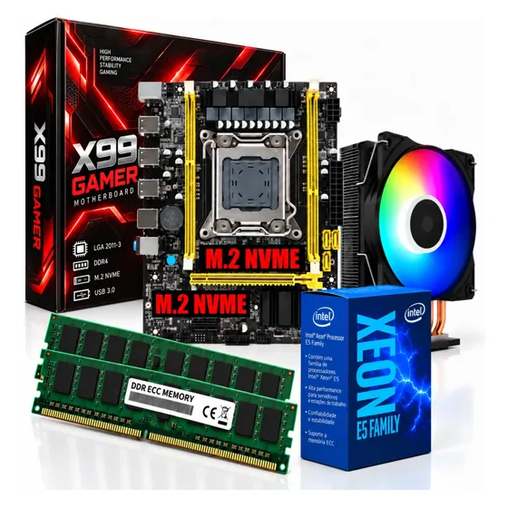 Kit Upgrade - Intel Xeon E5 2680 V4 + Placa Mãe + 16gb Ddr4
