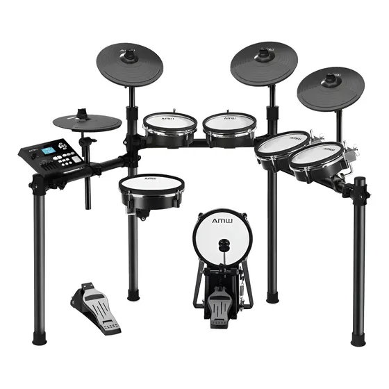 Amw Ed6x Pro Kit de bateria eletrônica expandida com pads mesh premium dual zone pratos dual zone mais choke modulo Programável com 450 sons