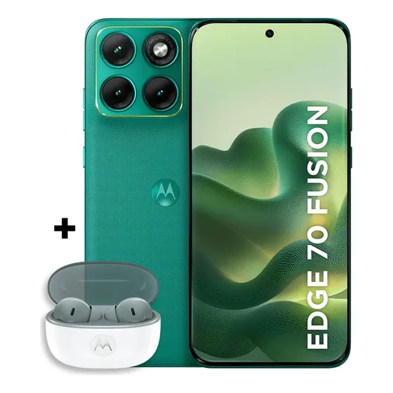 Kit Smartphone Motorola Edge 70 Fusion 5g 8 Gb Ram Verde + Moto Buds 2 Cinza