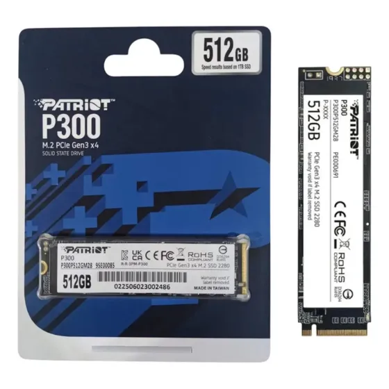 Ssd M.2 512gb Patriot P300 2280 Nvme Pcie Gen3 X4 2100mb/s