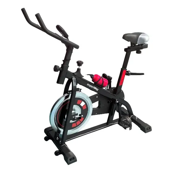 Bicicleta Ergométrica Spinning Profissional Mecânica 8 Kg Suporta 120 Kg Importway Iwbes-8 Cor Vermelho