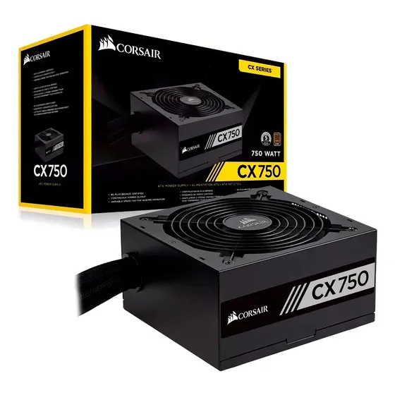 Fonte 80plus Bronze Corsair 9020123-ww Cx750 Atx 750w Pfc Fonte 80plus Bronze Corsair 9020123-ww Cx750 Atx 750w Pfc