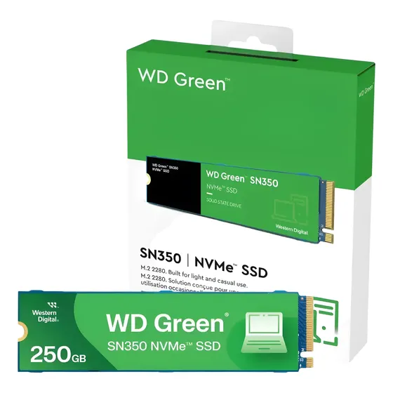 Ssd 250gb M.2 2280 Nvme Pcie Gen3 Wd Green Sn350 Wds250g2g0c Ssd 250gb M.2 2280 Nvme Pcie Gen3 Wd Green Sn350 Wds250g2g0c