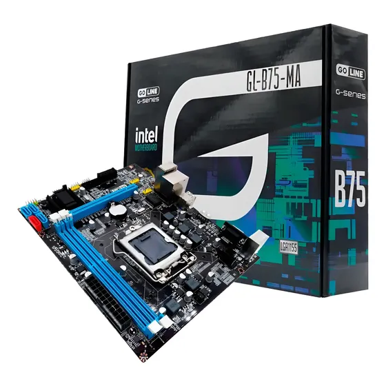 Placa-mãe B75 Goline GL-B75-MA LGA 1155 DDR3 Micro ATX USB HDMI VGA