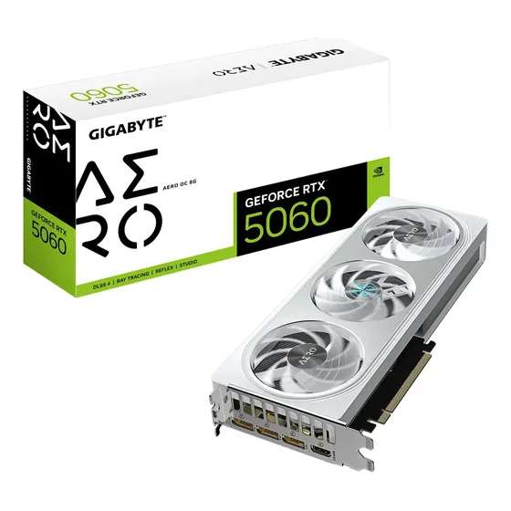 Placa De Vídeo Gigabyte Rtx 5060 Aero Oc, 8gb, Gddr7 128-bit