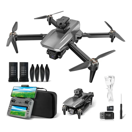 Drone L930 Brushles Com Câmeras Tela De 4.5'' 2 Baterias