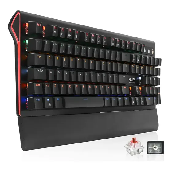 Teclado Mecânico Gamer Abnt2 Switch Red Rgb 107 Teclas Usb