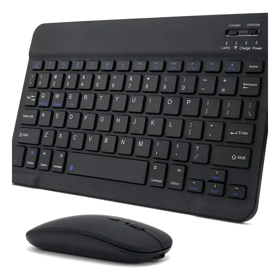 Kit Teclado E Mouse Sem Fio Bluetooth Tablet Compatível