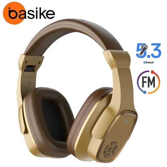 Basike Headphone Bluetooth Fone de Ouvido Sem Fio Com Rádio Fm E Função Caixa De Som E Microfone Fone Headset Over-ear 76h De Bateria Hi-fi Estéreo Para Música Gamer Academia Esportivo Marrom Basike Headphone Bluetooth Fone de Ouvido Sem Fio Com Rádio Fm E Função Caixa De Som E Microfone Fone Headset Over-ear 76h De Bateria Hi-fi Estéreo Para Música Gamer Academia Esportivo Marrom