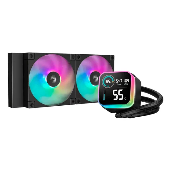 Watercooler Deepcool Lq240 Rgb Preto 240mm Com Tela Lcd