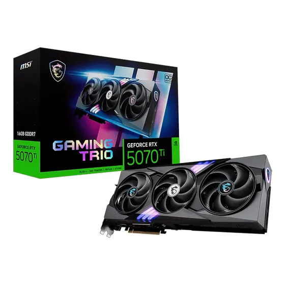 Placa De Vídeo Msi Gaming Trio Oc Rtx-5070ti 16gb Gddr7