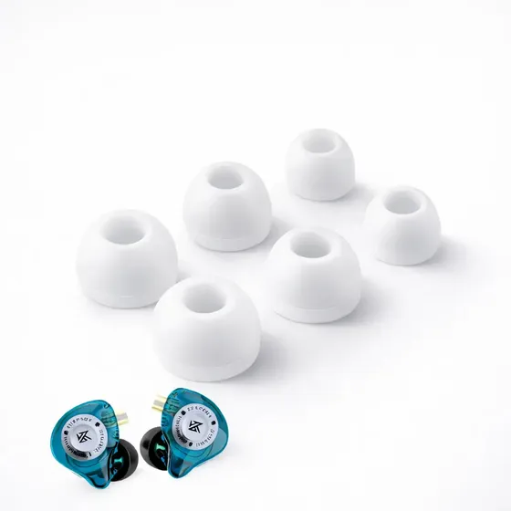 Kit 3 Pares de Borrachinhas de Silicone Para Fone De Ouvido In Ear Borracha Ponteira Silicone Para Kz Qkz Cca-cra Zsn Branco