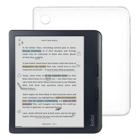 Ereader Kobo Libra Colour Black Com Pacote De Capa (32 Gb)
