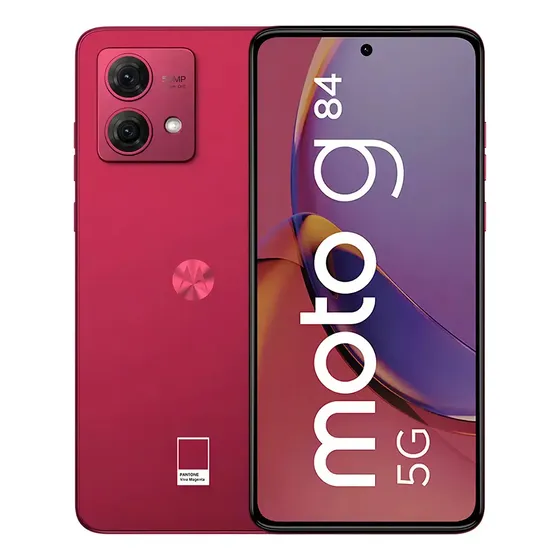 Smartphone Motorola Moto g84 5G - 256GB 8GB RAM + 8GB RAM Boost 50MP Ultra-Pixel AI Camera Tela pOLED NFC - Viva Magenta - Aceitável (Recondicionado)