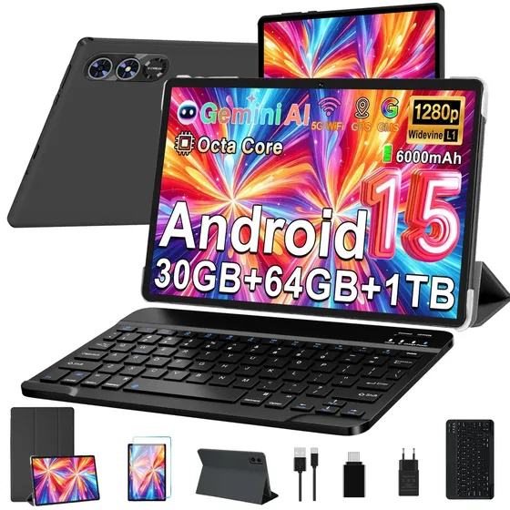 2026 Android 15 Tablet 10 Polegadas Com Gemini Ai Tablet 30Gb Ram+64Gb Rom/Tf 2Tb,2.4g/5g Wi-fi,octa-core 2.0 Ghz,bt 5.0, Gps,controlo Parental Widevine L1,6000 Mah,Facial,com Capa mouse teclado 2026 Android 15 Tablet 10 Polegadas Com Gemini Ai Tablet 30Gb Ram+64Gb Rom/Tf 2Tb,2.4g/5g Wi-fi,octa-core 2.0 Ghz,bt 5.0, Gps,controlo Parental Widevine L1,6000 Mah,Facial,com Capa mouse teclado