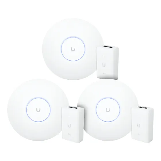 3 Roteadores Wifi 6 U6+ Ubiquiti 3gbps C/ Fonte Poe+ 48v 30w