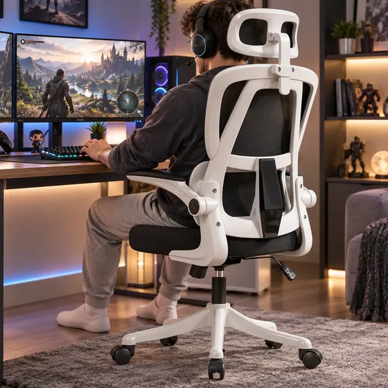 Cadeira Escritório Ergonômica Reclinável Giratoria Gamer Top