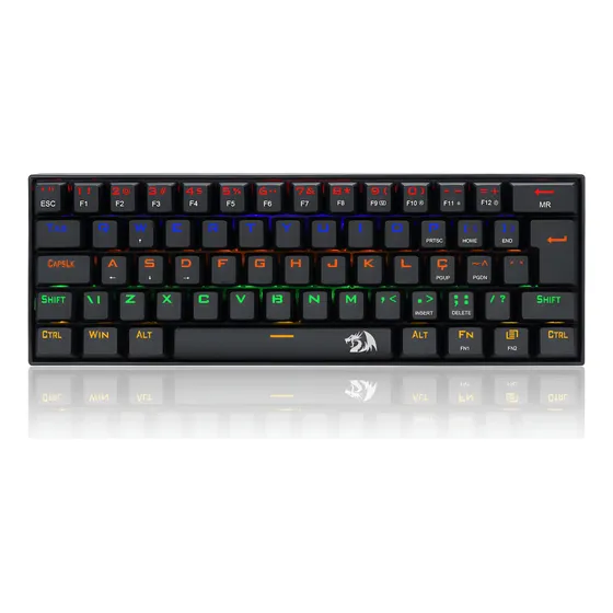 Teclado Mecânico Redragon Lakshmi Rainbow Switch Red K606r