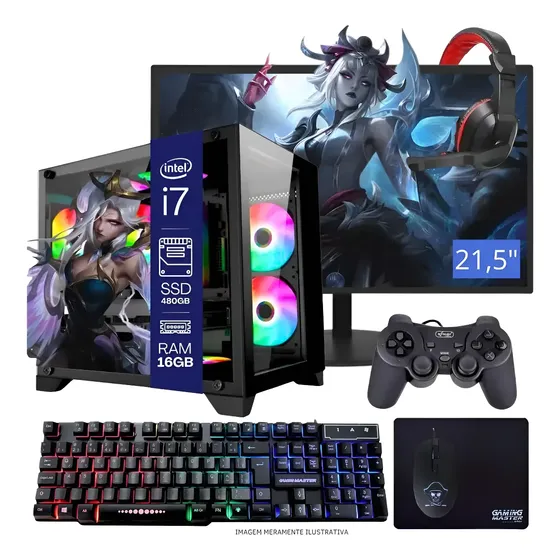 Computador Gamer Completo Tob Intel I7 16gb Ram Ssd 480gb