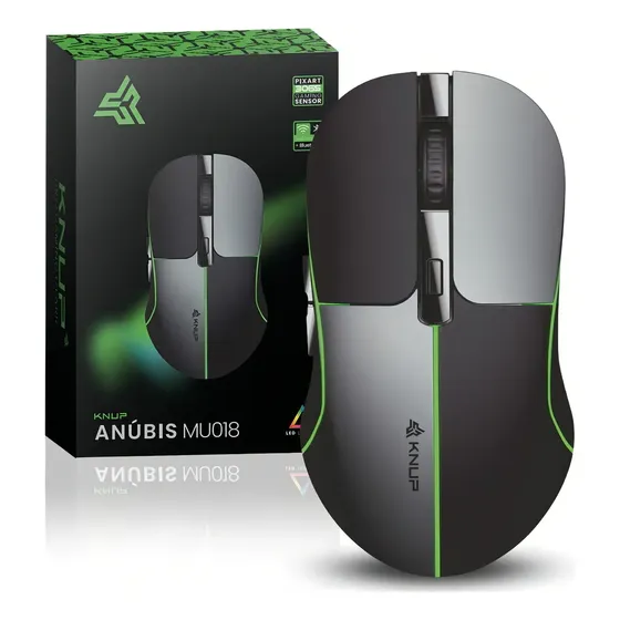 Mouse Gamer Knup Bluetooth/Wireless 1600 DPI RGB Sem Fio 6 Botões