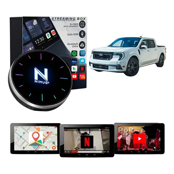 Streaming Box Ford Maverick Desbloqueio Multimídia 8gb 128gb