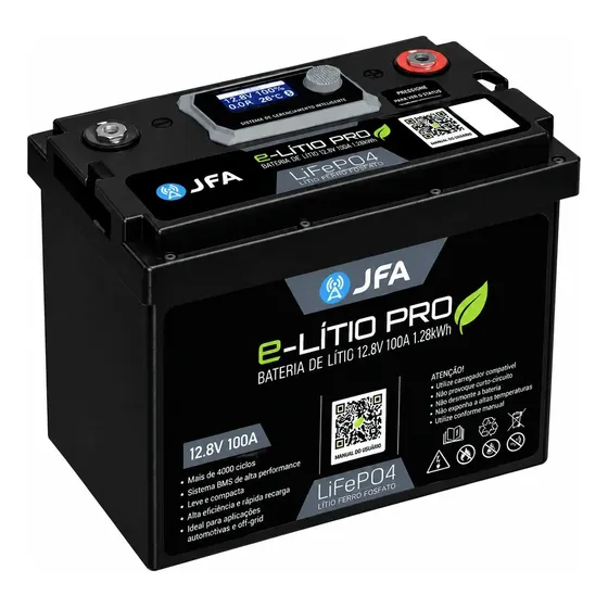 Bateria Solar Jfa E-lítio Pro Lifepo4 12v 100ah