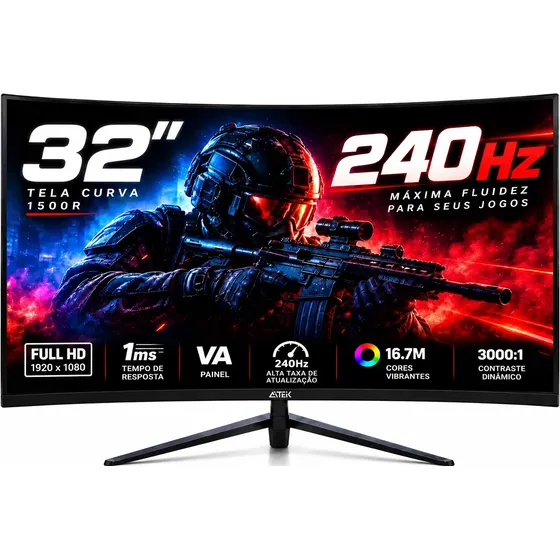 Monitor Gamer 240hz 1ms Va Curvo 1500r Full Hd Vesa 100x100