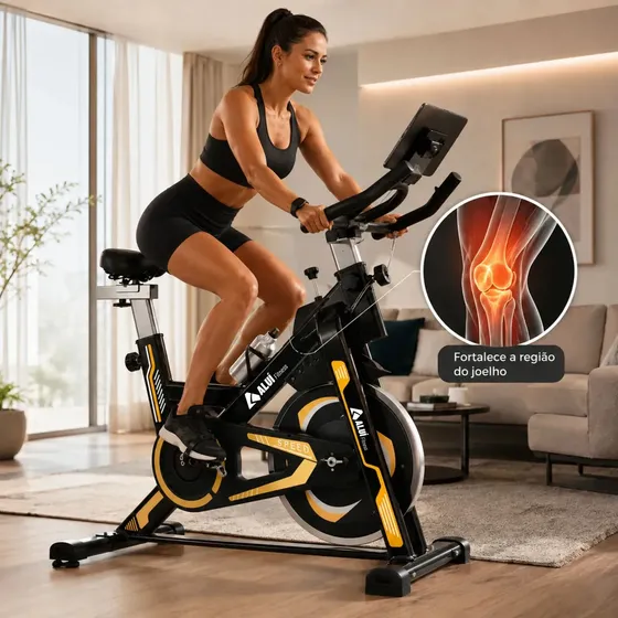Bicicleta Spinning Com Roda De Inércia De 13kg Fitness Aluí