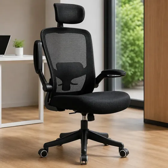 Cadeira Escritório Ergonômica Evomesh Preto Ergolux Reclinável Com Apoio De Cabeça Suporte Lombar Tela Mesh Nr17 Home Office Até 136kg