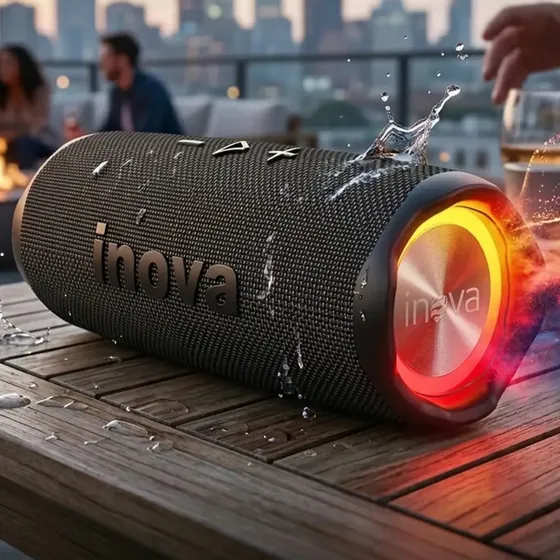 Mini Caixa De Som Bluetooth Portátil, Inova Caixinha Som Potente À Prova D'água, Tws Sem Fio Para Casa/festas/atividades Ao Ar Livre/praia, preto