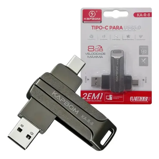 Pendrive 8gb Kapbom Ka-r8 Usb + Tipo-c