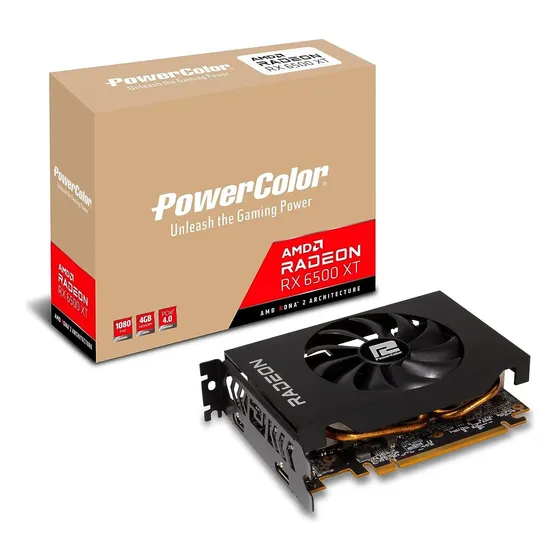 Placa Gráfica Powercolor Amd Radeon Rx 6500 Xt Itx 4gb Gddr6