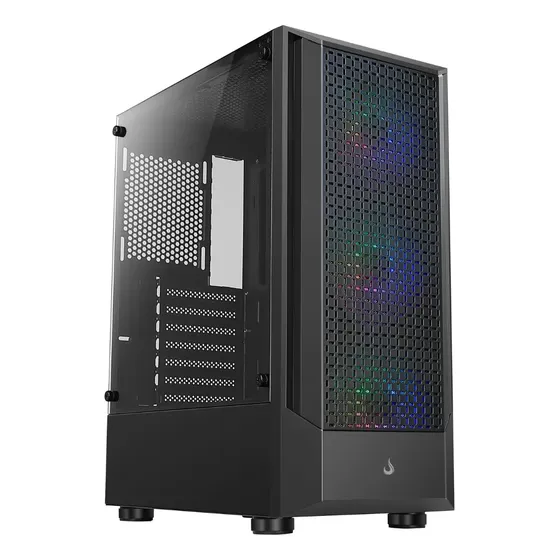 Gabinete Gamer Wave Preto Argb Rise Mode C/ 3 Fans Argb Exp