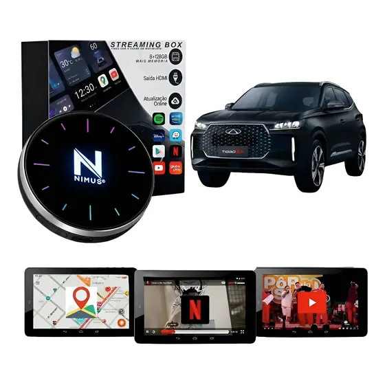 Streaming Box Caoa Chery Tiggo 5x Pro Android 8gb 128gb 4g