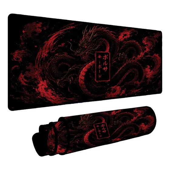 Mouse Pad Gamer Dragão De Fogo 120x40 Deskpad Speed