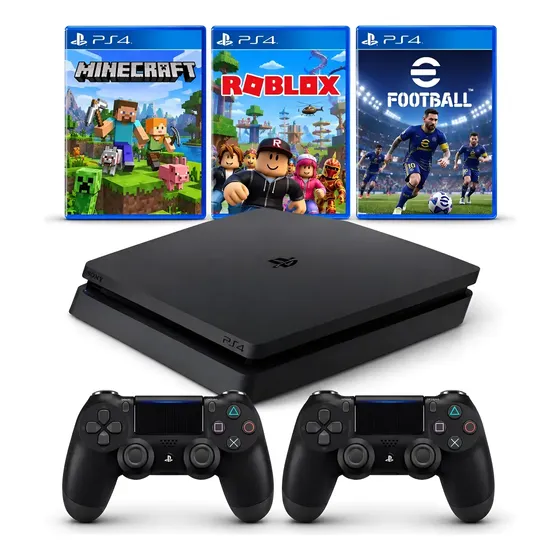 Playstation 4 Ps4 Slim 1tb + 2 Controles + Jogos