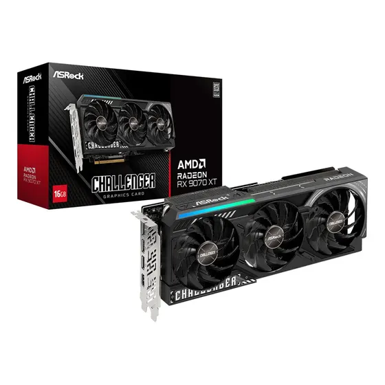 Placa De Video Asrock Radeon Rx 9070 Xt Challenger, 16gb Placa De Video Asrock Radeon Rx 9070 Xt Challenger, 16gb