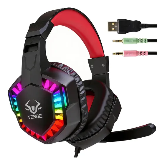 Fone De Ouvido Gamer Headset Led Computador Microfone Pc
