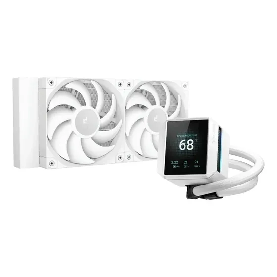 Water Cooler Deepcool Mystique 240 ARGB Wh, 240mm, Display Lcd, Intel-amd, Branco