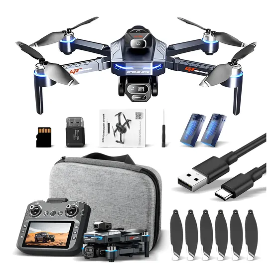 Drone Gt8 Brushless Drone Com Tela 4k Câmera 2 Baterias Fpv