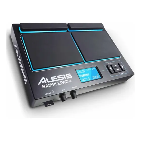 Bateria Eletrônica Alesis Samplepad 4 Compacta Com 25 Sons Cor Preto