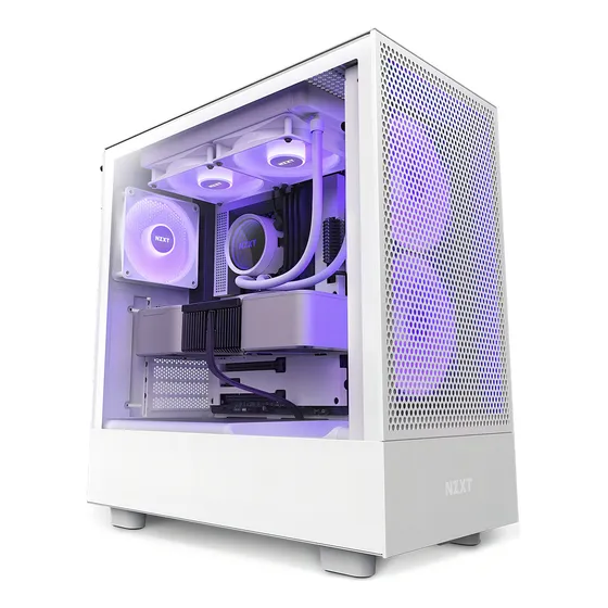 Gabinete Gamer Nzxt H5 Flow Rgb Branco Com Fan Cc-h51fw-r1 Branco