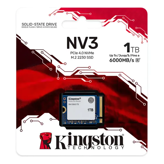 Ssd M.2 2230 Kingston Nv3 Mini 1tb Nvme Pcie 4.0 Snv3sm3/1t0